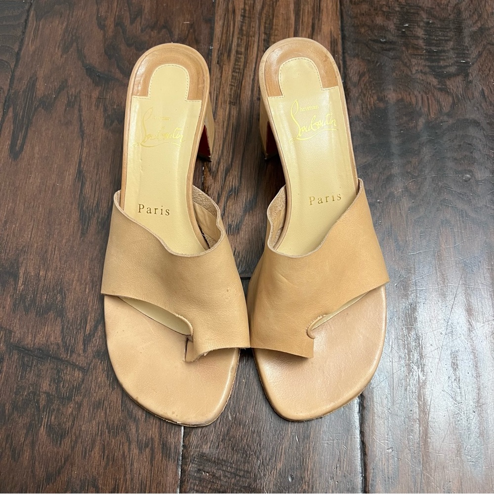 Christian Louboutin Beige Women's Mules